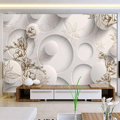 Carta da parati fotografica Moda moderna 3D Murale Ciclo bianco Fiori Soggiorno Divano Decorazioni per la casa Sfondo Carte da parati