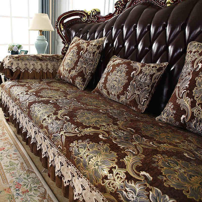 Luxury Jacquard Sofa Cover Living Room Decor Sofa Cushion Couch Cover Home Anti-slip Anti-wrinkle Furniture Protective Slipcover