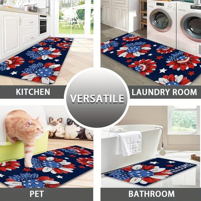 1PC Metropolis Skyline Kitchen Rug Non-Slip Door Mat Pop Design Bathroom Rug Bath Mat Carpet for Home Sink Laundry Decor