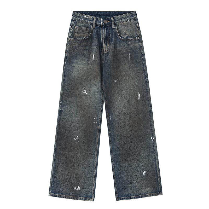 

Граффити Джинсы Мужские и Женские Осенние Нишевые Свободные Брюки для Подметания Пола 2XL