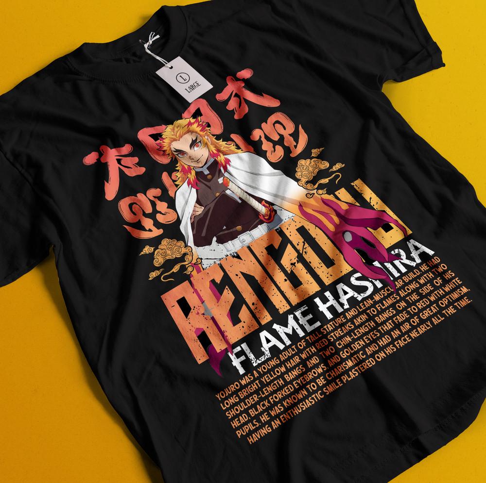 

Рубашка Истребитель демонов Ренгоку Кёдзюро Футболка Тандзиро Футболка Мудзан Дома Ветер S