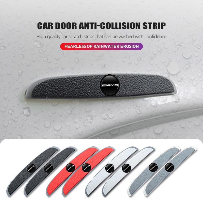 MWAY1 4PCS Car Mirror Sticker Door Side Anti Collision Strip Decals For Mercedes Benz AMG A B C E S G Class W201 W210 W108 W205 W203