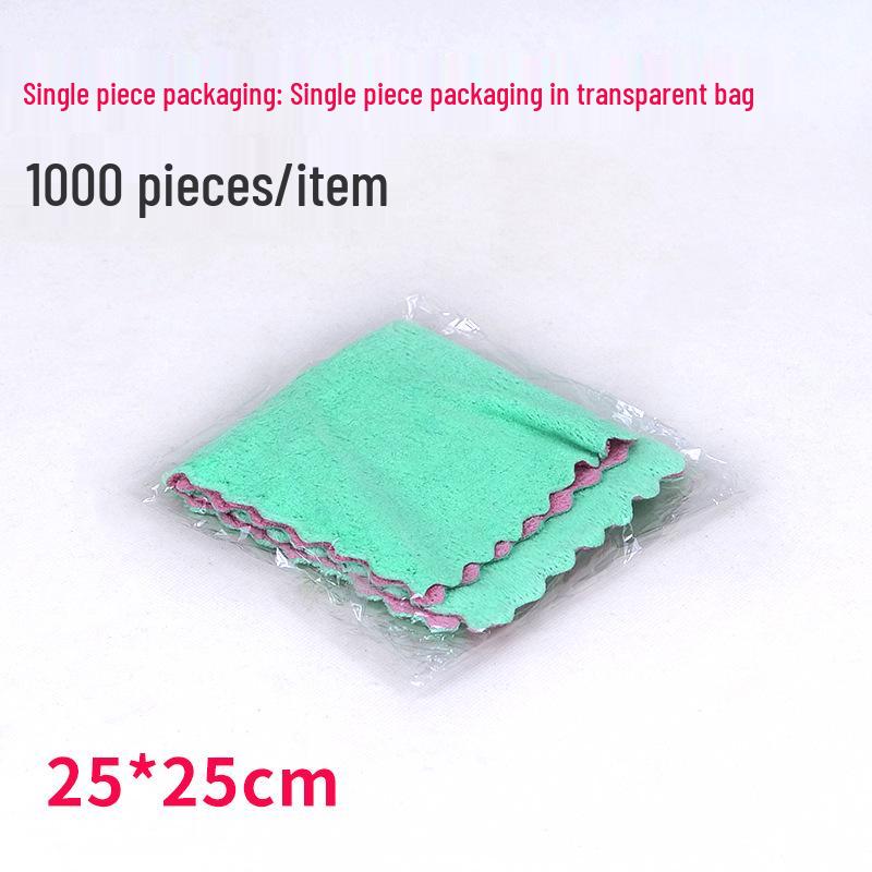 Zweifarbiger doppelseitiger Korallenfleece-Geschirrspüllappen