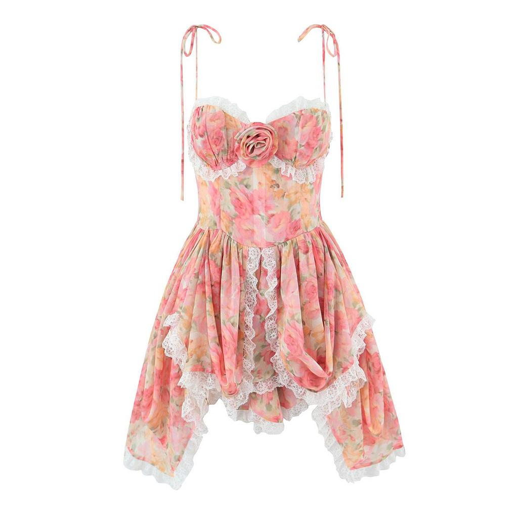 2026 Chic Lace Patchwork Backless Mini Dress - Sweet & Sexy Slim Fit Camisole