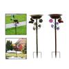 Outdoor Bird Bath Weather Resistant Iron Craft with Stake Standing Garden Birdbath Bird Water Dish Garden Decor for Courtyard