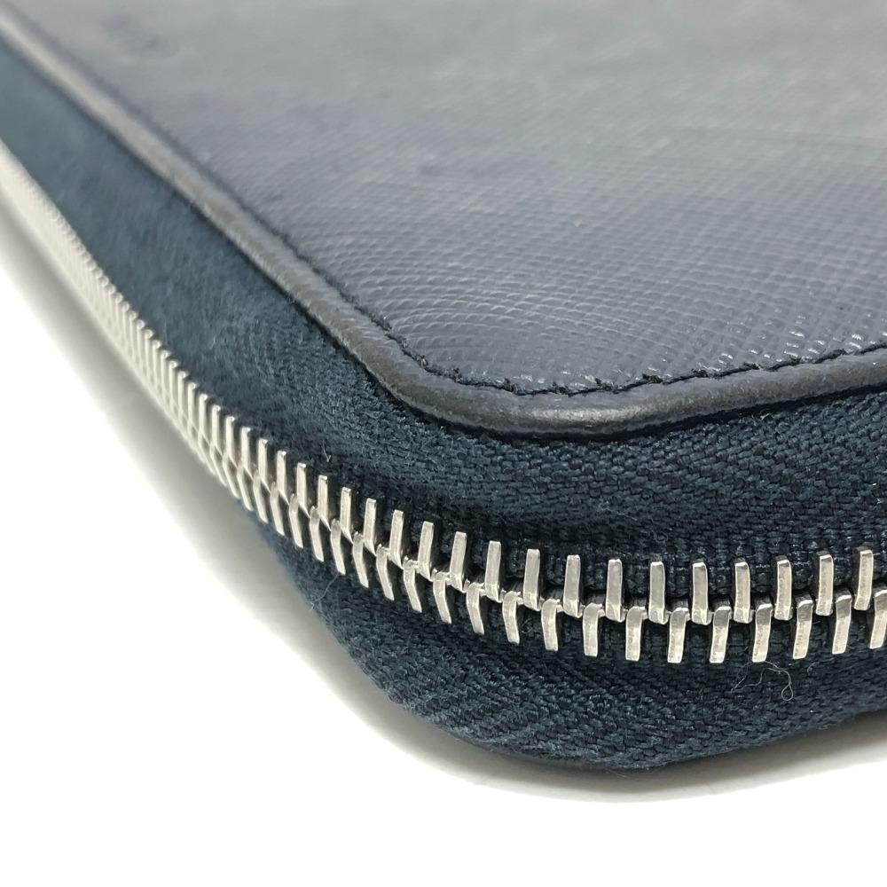 PRADA 2ML188 logo Zip Around Long Wallet Safiano leather blue/SilverHardware