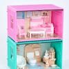 1Set Pink Kid Toys Kitchen Bedroom 4 Styles Living Room Bathroom  Doll Game Accessoies