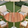 Copritavolo Rotondo da Esterno con Effetto Legno Impermeabile Orlo Elastico Per Patio Giardino Sala da Pranzo