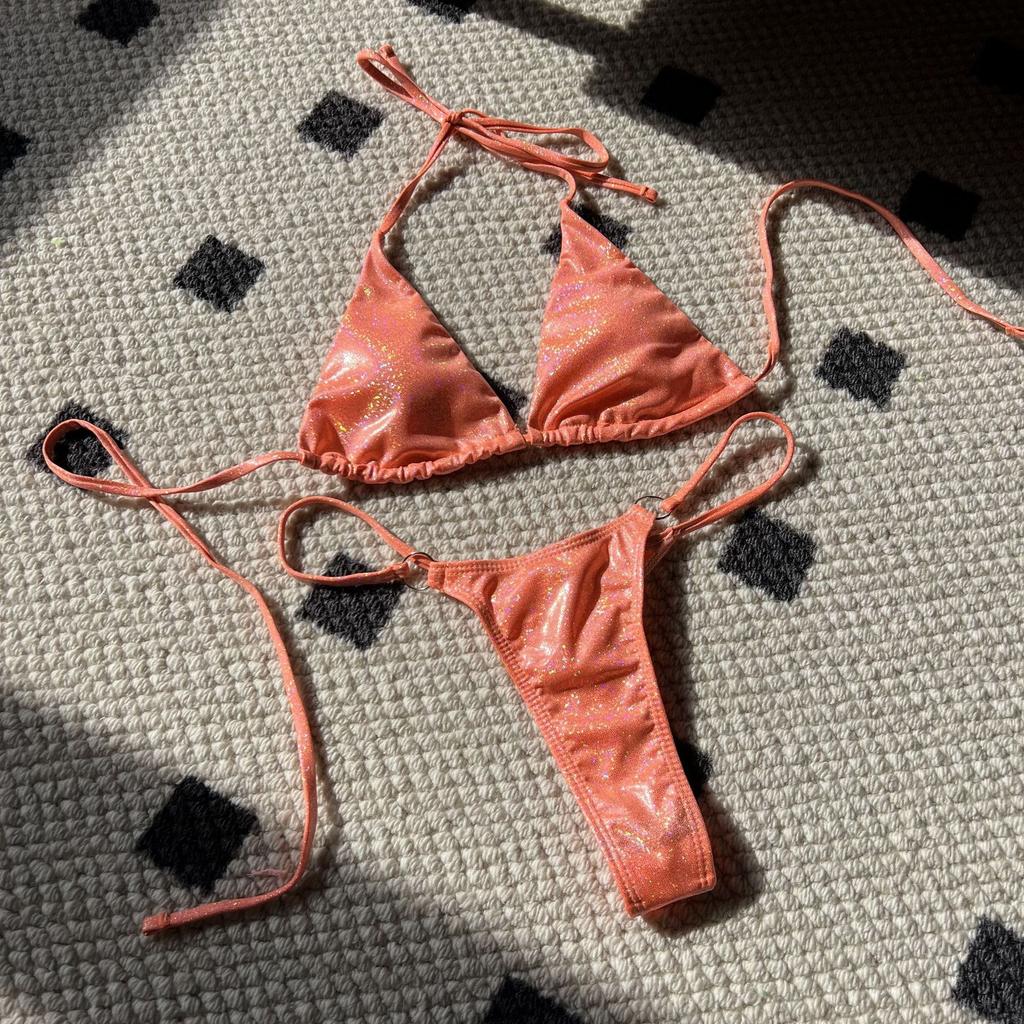 New sexy T-shaped split shiny bikini bikini