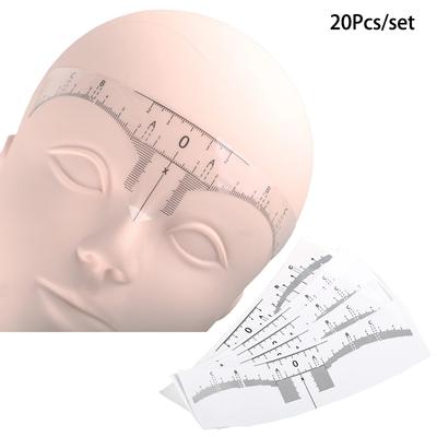 20Pcs/Pack Permanent Makeup Eyebrow Disposable Accurate Ruler Microblading Shaping Tools Eyebrow Tattoos Measure Stickers
