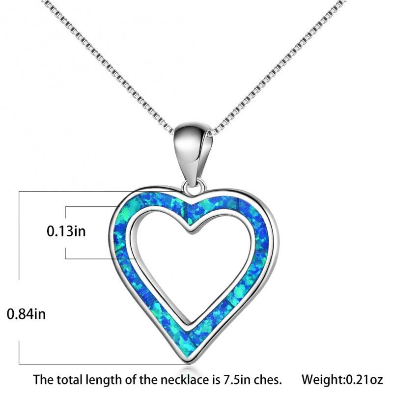 Blue Opal Pendant Tide Creative Sweater Chain Collarbone Chain Necklace