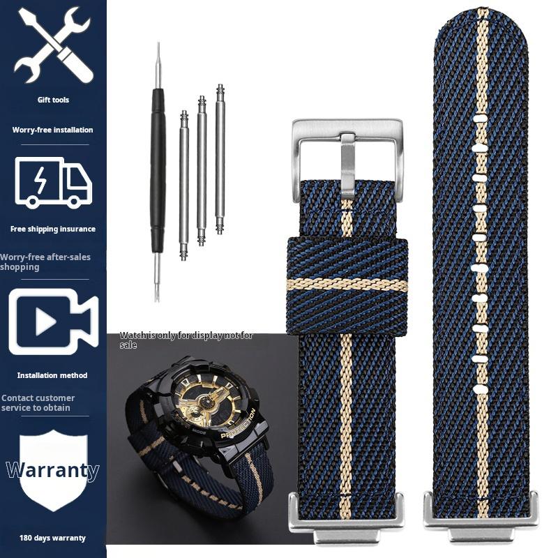 16mm Nylon Strap for Casio DW5600 GWM5610 GA110 GA2100 GA-700 Men's Outdoor Sports Watch Band Modified Metal Adapter Accessories