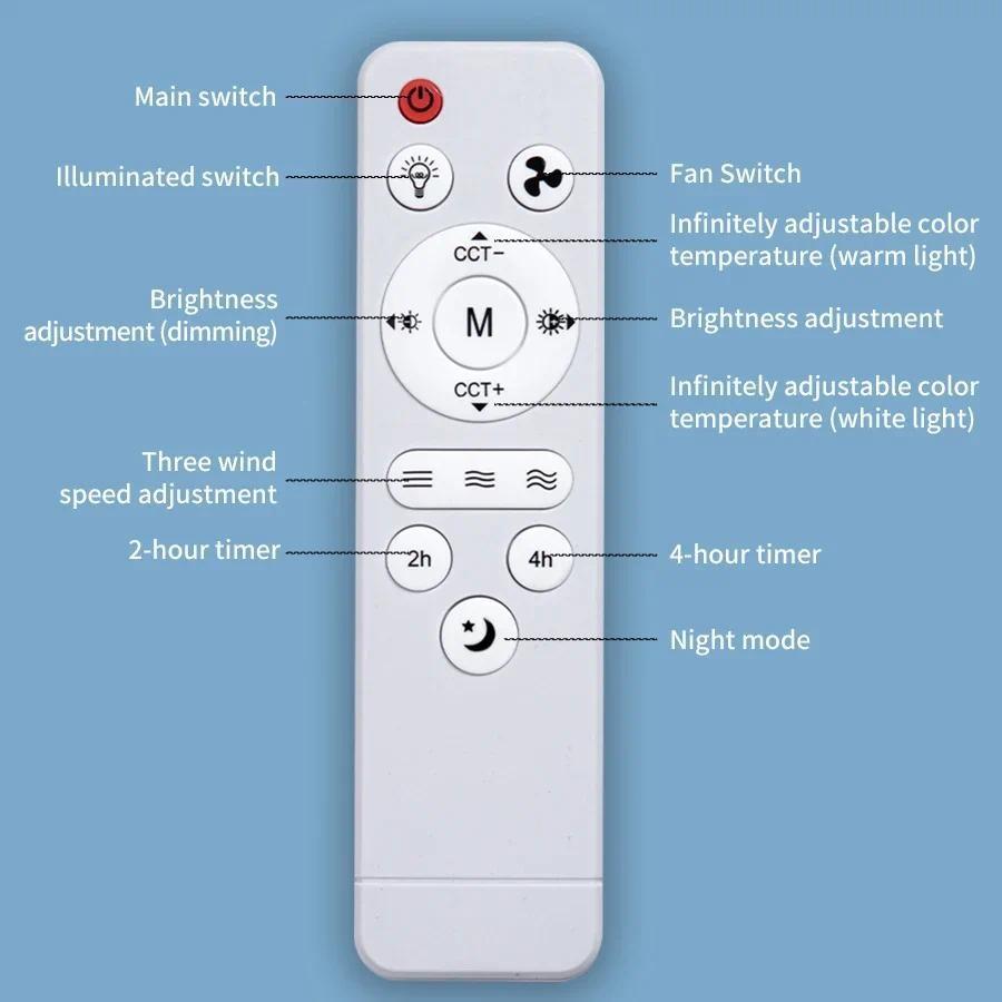 Multifunctional E27 Ceiling Fan Lamp Living Room Wind Speed Adjustable Smart Lighting Fixtures Invisible Fan Blade Fan Light