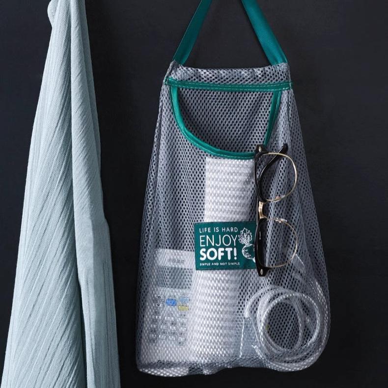 2pc Ventilated Mesh Storage Bags for Garlic, Potatoes, Onions - Durable Plastic Hanging Organizer for Kitchen & Pantry&bathroom, Non-Food Contact Safe