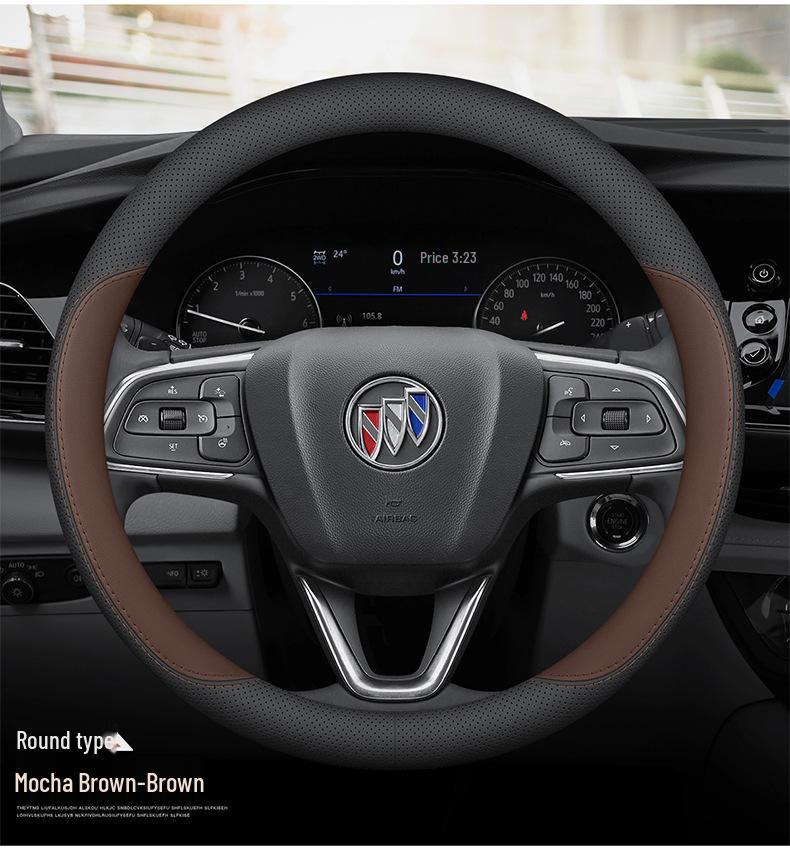 Buick Car Steering Wheel Cover: Genuine Leather for Angkewei Plus, LaCrosse, Regal, Verano, Velite 6, GL8
