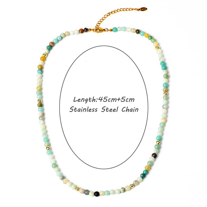 Reiki Nature Stones Necklaces for Women Fashion 4mm Bead Agates Quartz Crystal Lapis Lazuli Choker Men Female Jewelry Party Gift