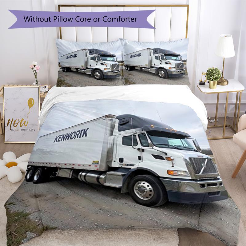 Ensemble de literie KW Camions Lourds Housse de couette respirante avec taies d'oreiller Décoration de maison Cadeau d'anniversaire