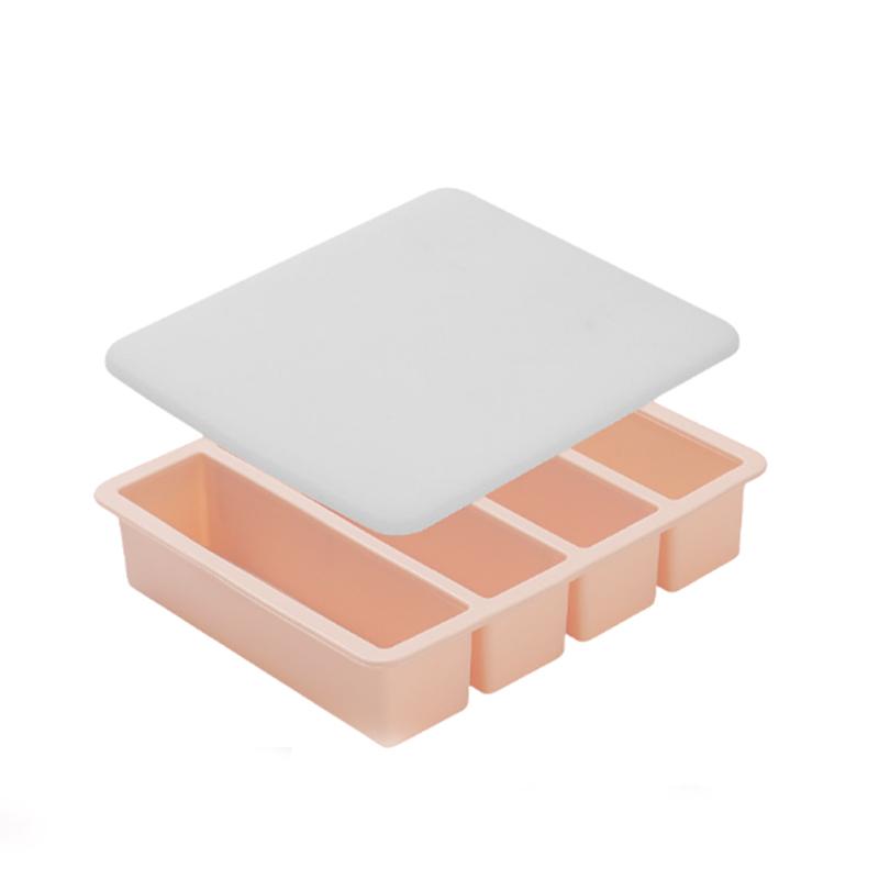 1/1pc 1-grid Large Rectangular Ice Cube Mold with Lid Whiskey Ice Tray Mold Stackable Freezing Tray Kitchen Easy-Release Tools