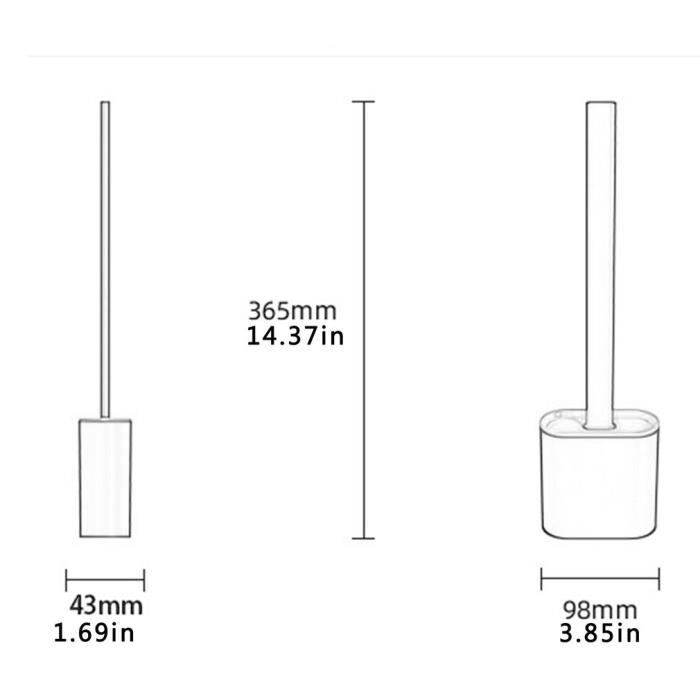 Brosse Toilette Brosse WC en Silicone Parfait pour Les Coins et Les Petites niches avec support rose