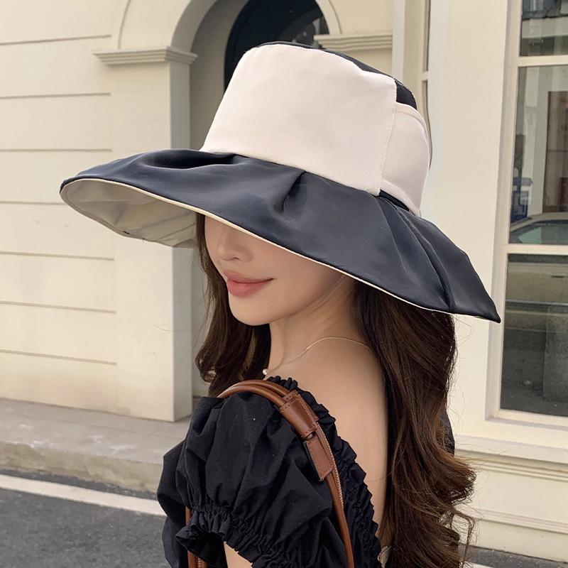 

Шляпа с очень широкими полями, универсальная, закрывающая лицо, шляпа, закрывающая лицо от УФ-лучей, шляпа с большими полями для улицы, визуально уменьшающая лицо