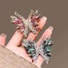 Butterfly Shaped Zircon Crystal Brooch For Formal Outfits Evening Wear Vintage Inspired Elegant Lapel Pin Accessories