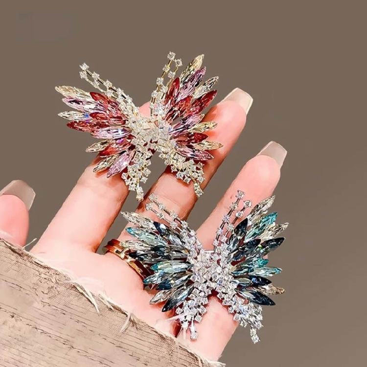 Butterfly Shaped Zircon Crystal Brooch For Formal Outfits Evening Wear Vintage Inspired Elegant Lapel Pin Accessories