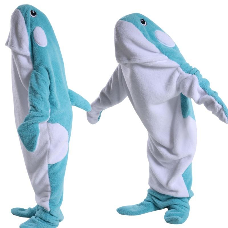Grappig Cosplay Haai Onesie Kostuum Pak Volwassen Pyjama Cartoon Halloween Kerst Carnaval Slaapkleding Jumpsuit Kinderkleding Hombre XXS(120) - 115-125cm gray