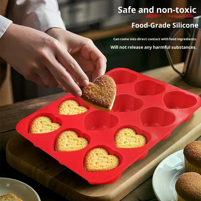 Heart Shaped Chocolate Silicone Baking Molds For French Dessert Mousse Pastry Fondant Candy Gummy Cake Decoration Bakeware Mold