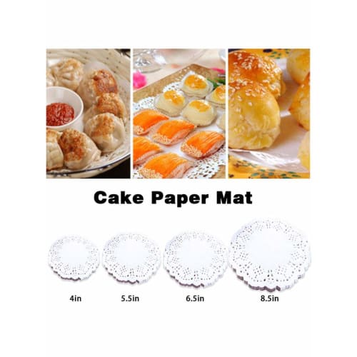 YUHAI Lace Paper, 100 Sheets, Round Coasters, Doilies, Candy, Cake, Wrapping Paper, Oil-Absorbent Paper, Greaseproof Paper, Lace Paper, Round Coasters