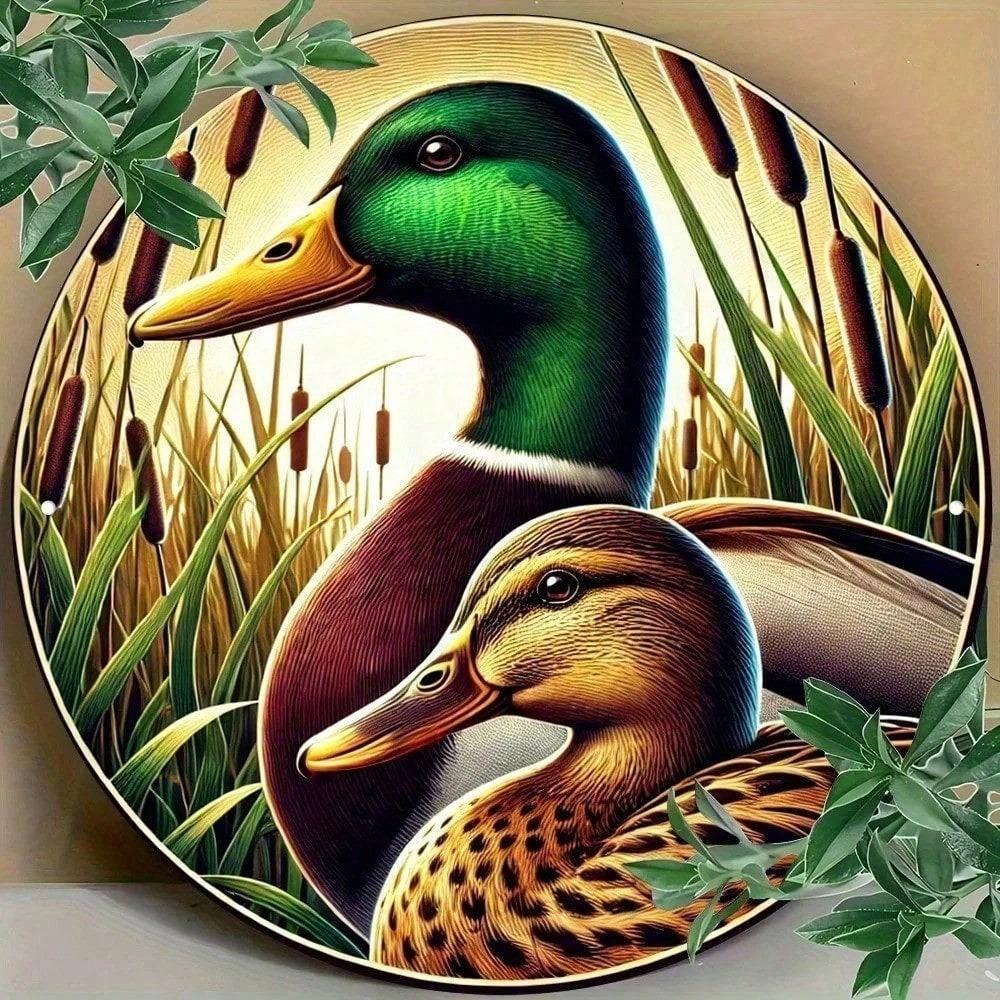 Vintage Duck Tin Sign Rustproof Metal Wall Art Indoor Outdoor Garden Decor