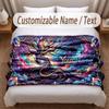 Tree of Life Theme Soft Blanket Personalized Custom Name Text Print Warm Blanket Home Sofa Bedroom Decor