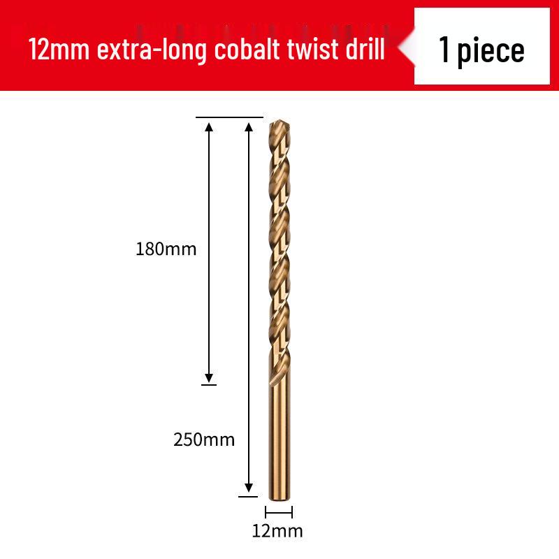 Cobalt Extra-Long High-Strength Alloy Twist Drill Bit for Stainless Steel and Woodworking