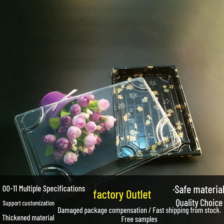 Transparent PET Disposable Sushi Takeaway Box Huawen 1100 (800 per box)
