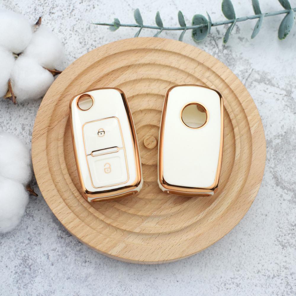 2 Buttons TPU Car Key Case Cover Shell Fob For VW Volkswagen MK4 Bora Golf 4 5 6 Jetta Passat Polo Bora Touran Skoda Seat