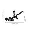 Abstract Human Figure Sculpture Matte Black Modern