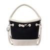 Niche design canvas splicing contrasting color bucket bag women's new portable commuter bag shoulder messenger bag