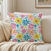 Kleurrijke Bloemen Kussenhoes Linnen Kussensloop Zacht voor Bank Bed Woonkamer Decor