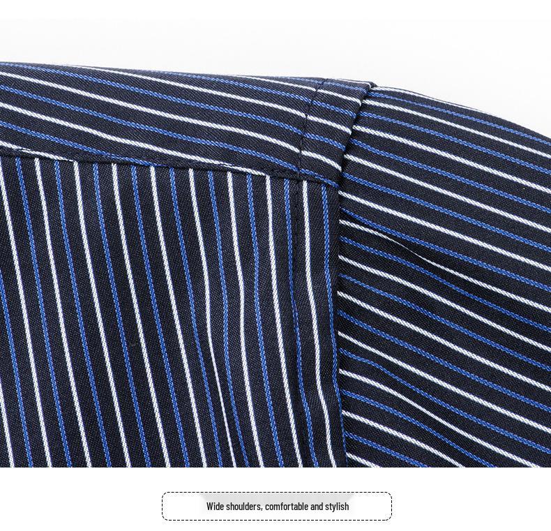 Cămașă cu mâneci lungi cu dungi pentru bărbați, mărime plus: Casual, Respirabil, Tiv drept pentru persoane de vârstă mijlocie și vârstnice