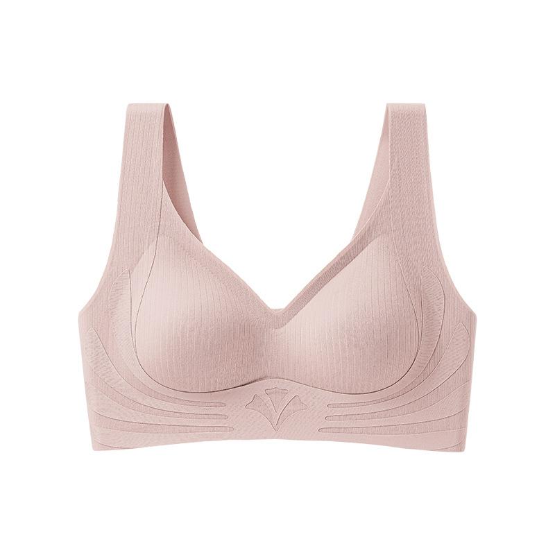 Tank Top Style Seamless Bra Women's Sports Bra No Steel Ring Gathered Bra Double Breast Anti Sagging Thin Bra