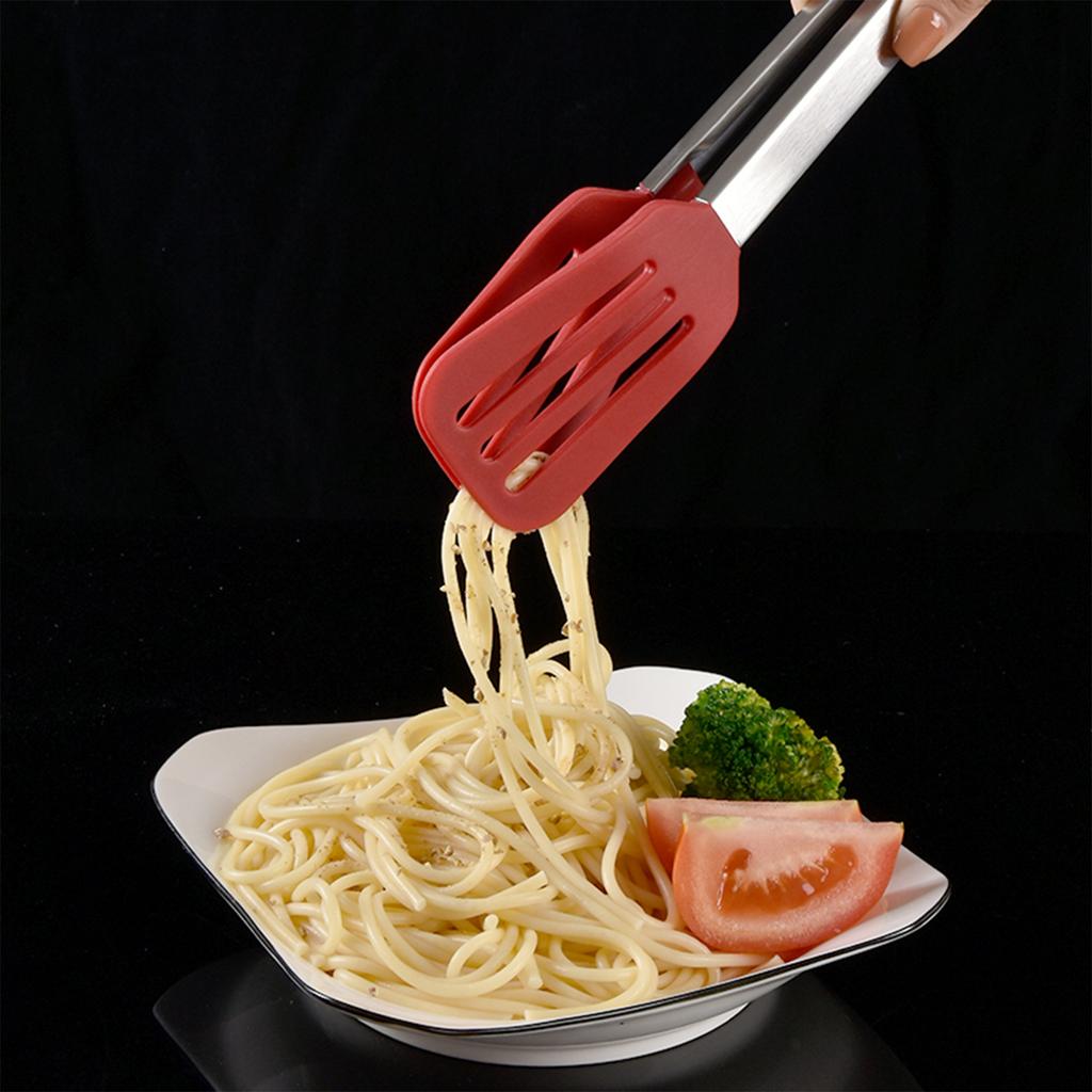 Kitchen Tongs with Silicone Tips Non-stick Food Clamp for Cooking Premium Stainless Steel Locking Cooking Tongs Heat Serving Utensils