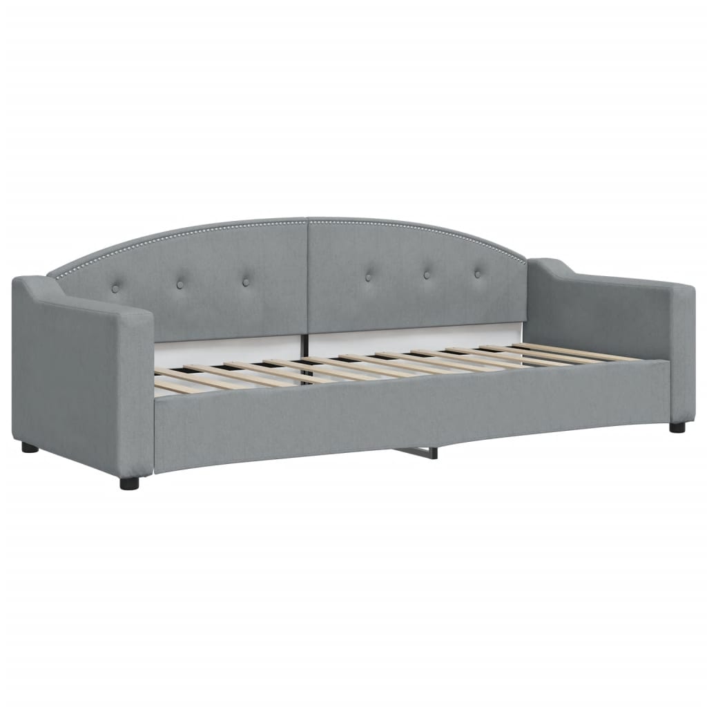 Extendable Daybed with Mattress Light Grey 80x200 Cm Fabric