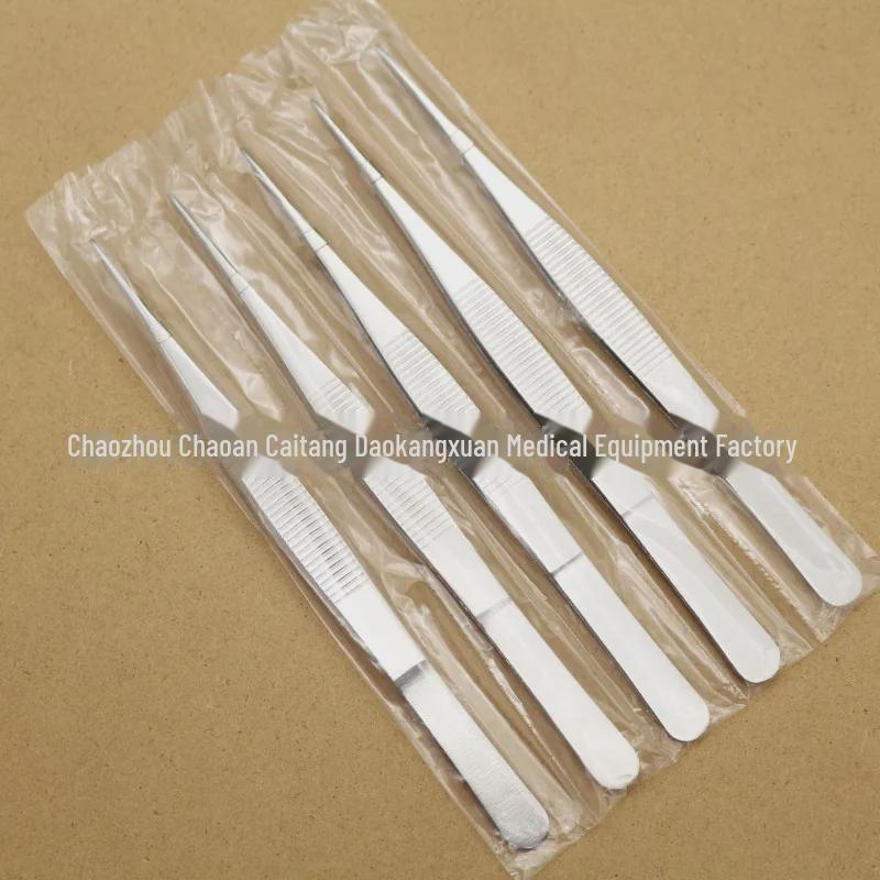 304 Nerezová protiskluzová pinzeta s kulatou hlavou: Dlouhý, tlustý design loktů s pevným hrotem