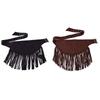 Triangular Fringe Layering Belt with Fabric Construction and Multiple Closure Positions for Jeans, Skirts, Shorts, or Dresses