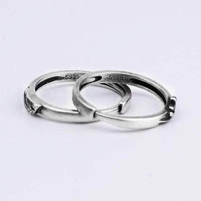 Shanmenghaishi Vintage Plain Ring Couple Ring Pair Ring Adjustable Love Token Design Sense Ring