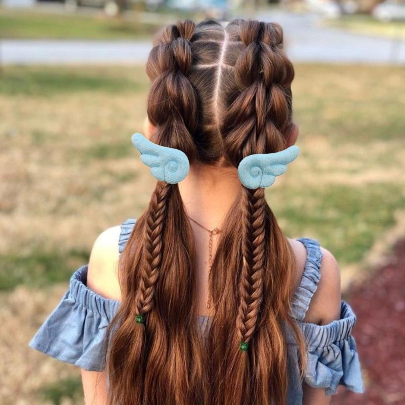 Soft Wing Hair Barrette Pair Set for Girls and Women, Decorative Hair Clip Accent for Photo Outfit and Everyday Styling