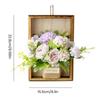 Artificial Hydrangea Wall Hanging Decoration Fake Silk Flower Plants Wooden Fame Decor Home Bedroom Wall Art Ornament