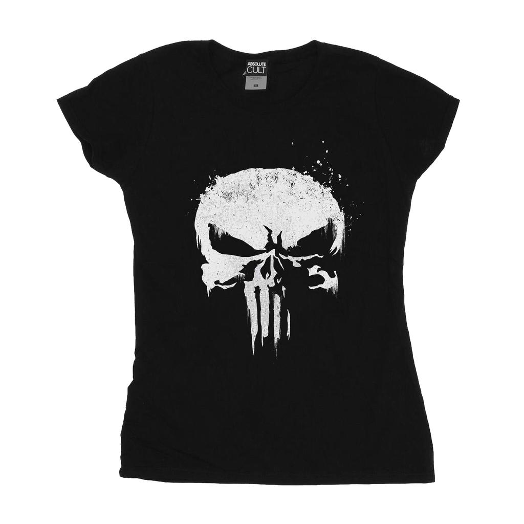 Marvel Womens/Ladies The Punisher TV Skull Logo Cotton T-Shirt