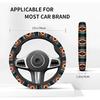 Steering Wheel Cover Ethnic Style Auto Wheel Cover Made of Coarse Flax, Fits 14 1/2-15 1/4 inches Car Wheel - Retro Red Westen Tribe