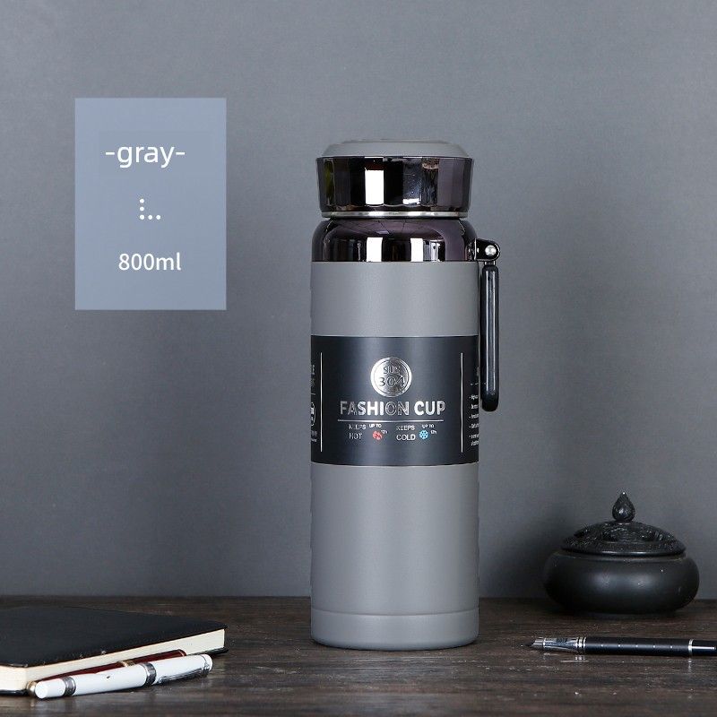 Large Capacity Vacuum Cup 304 Stainless Steel Car Travel Outdoor Short Thick Thermos Cup Men and Women Tea Cup