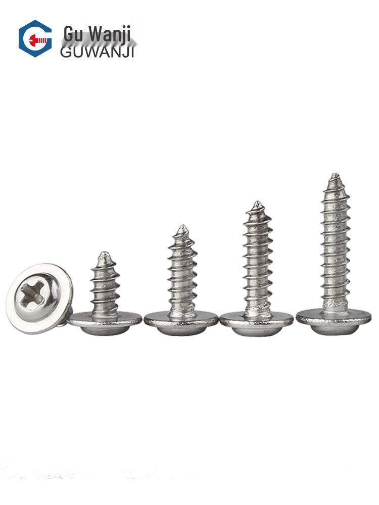 304 Stainless Steel Phillips Pan Head Self-Tapping Screws with Washer, M1.4-M3